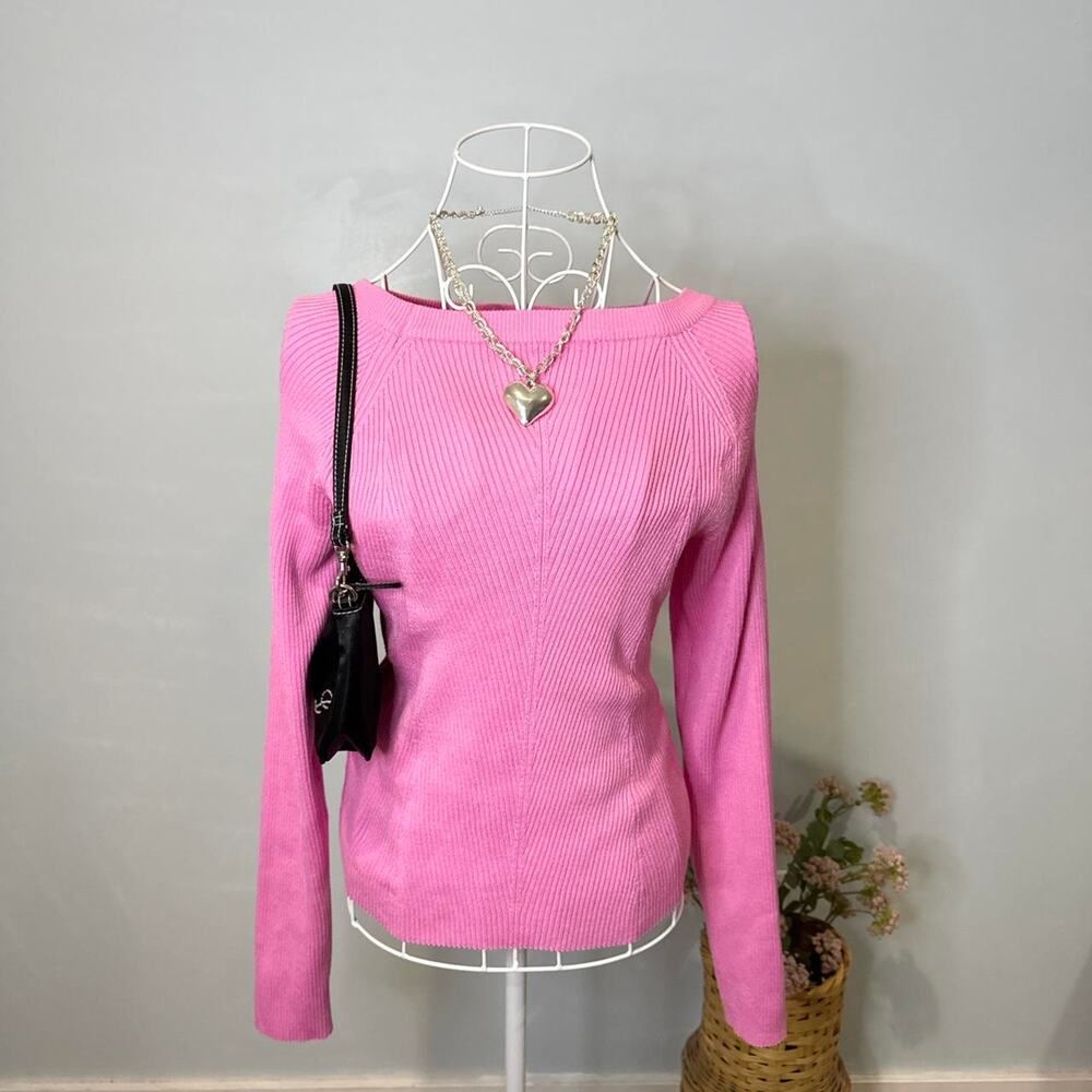 Cute pink ribbed sweater